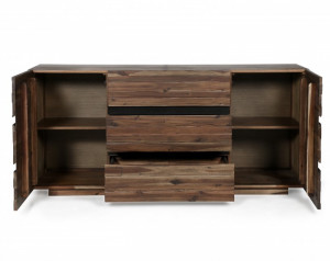 COMODA/BUFET, STIL INDUSTRIAL, WOTAN II 170CM, DIN LEMN MASIV, MDF SI FURNIR, COD 40990 - Img 3
