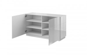 COMODA, CAMA-REJA-KOM2D-GRA/GRA, DIN PLACI LAMINATE SI MDF DIVERSE NUANTE, DESIGN MODERN - Img 4