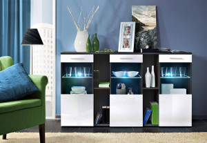 COMODA DORADE, CU ILUMINARE LED, ZW DS, DESIGN MODERN , ASM