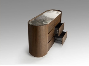 COMODA DORMITOR ENOC 140CM, REALIZATA DIN METAL, MDF SI CERAMICA, DESIGN MODERN, PRODUS DE LUX - Img 6