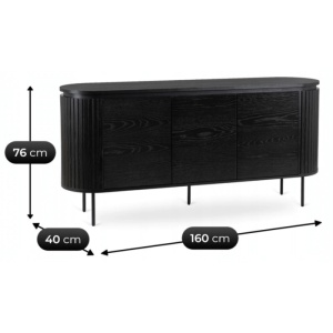COMODA LIVING 160CM, ARTIM MEBLE, CU 3 USI, REALIZATA DIN MDF, CULOARE NEAGRA, STIL MODERN - Img 8