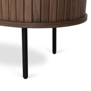 COMODA LIVING 180CM, ARTIM MEBLE, CU 2 USI SI SERTARE, REALIZAT DIN MDF SI METAL, CULOARE NUC, STIL MODERN - Img 8