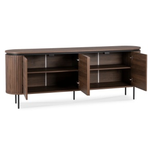 COMODA LIVING 200CM, ARTIM MEBLE, CU 4 USI, REALIZATA DIN MDF, CULOARE NUC, STIL MODERN - Img 2