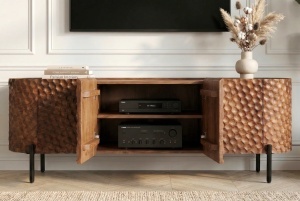 COMODA LIVING, ALDON 160CM, REALIZAT DIN LEMN DE MANGO 3D SI METAL, CULOARE MARO, ARTIM GROUP SELECTION - Img 10