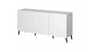 COMODA LIVING, CAMA-NOVA-KOM-ALB 155CM, DIN PLACI MDF, ALB MAT, DESIGN MODERN - Img 3
