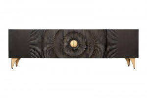 COMODA LIVING, GOLDEN SUNSET 180CM, LEMN DE MANGO, NEGRU/AURIU, ARTIM GROUP - Img 6