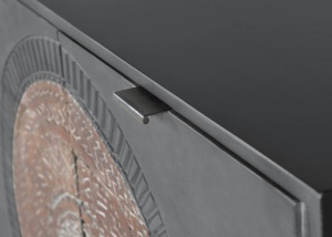 COMODA LIVING MANDALA 100CM, REALIZATA DIN LEMN DE MANGO SI METAL, CULOARE GRI/NEGRU/MARO, GINER Y COLOMER - Img 5