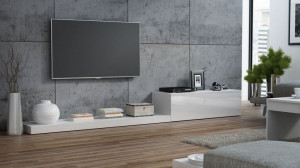 COMODA LIVING RTV LIFE ALB MAT/ALB LUCIOS DESIGN MODERN CM