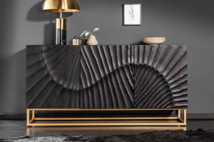 COMODA NEAGRA , SCORPION, LEMN MASIV MANGO 140CM, REALIZATA MANUAL, ARTIM GROUP SELECTION - Img 2