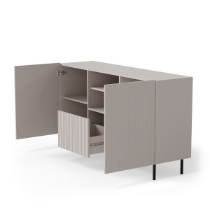 COMODA PAXOS KM-1, 150X40 CM, CASMIR/NEGRU, DIN MDF FURNIRUIT, PAL LAMINAT SI METAL, STIL MODERN - Img 6