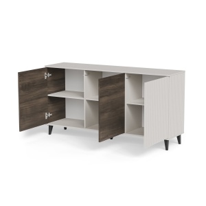 COMODA RANDOM 2 KM-1, 160X82 CM, CASMIR/NUC/NEGRU, DIN MDF FURNIRUIT, POLIPROPILENA SI METAL, STIL MODERN - Img 2