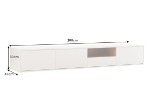 COMODA SUSPENDATA LOFT 200CM, REALIZATA DIN MDF SI FURNIR STEJAR, CULOARE ALBA, ARTIM GROUP SELECTION - Img 6