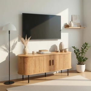 COMODA TV 120CM, ARTIM MEBLE, CU 2 USI, REALIZATA DIN MDF, CULOARE STEJAR, STIL MODERN