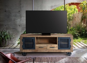COMODA TV 150CM, LEMN DE MANGO SI METAL, GINER Y COLOMER - Img 2
