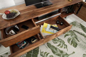 COMODA TV 160CM, MAMMUT, COD 38914, DIN LEMN MASIV DE TRANDAFIR, DESIGN VINTAGE - Img 3