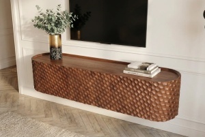 COMODA TV, ALDON 160CM, REALIZAT DIN LEMN DE MANGO 3D SI METAL, CULOARE MARO, ARTIM GROUP SELECTION - Img 7