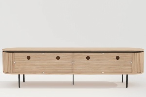 COMODA TV, ATELIER 200CM, FURNIR DE STEJAR SI PICIOARE DIN METAL, CULOARE NATUR, ARTIM GROUP SELECTION - Img 5