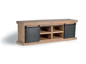 COMODA TV INDUSTRIAL 170CM, REALIZATA DIN LEMN DE MANGO SI METAL, CULOARE NATUR/GRI, GINER Y COLOMER - Img 3