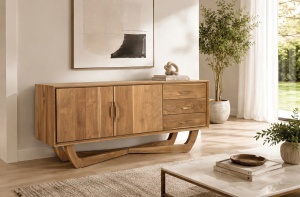 COMODA TV NOVA 150CM, REALIZATA DIN LEMN DE TEC, CULOARE NATUR, GINER Y COLOMER