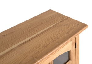 COMODA TV PISTOIA 180CM, REALIZATA DIN LEMN DE TEC SI STICLA, CULOARE NATUR, GINER Y COLOMER - Img 4