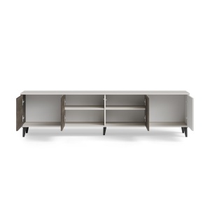 COMODA TV RANDOM 2 RTV-3, 200X52 CM, CASMIR/NUC/NEGRU, DIN MDF FURNIRUIT, POLIPROPILENA SI METAL, STIL MODERN - Img 9