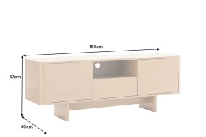 COMODA TV SAVOY 150CM, 3D, REALIZAT DIN MDF SI PLACA CERAMICA, CULOARE TRAVERTIN, ARTIM GROUP SELECTION - Img 3