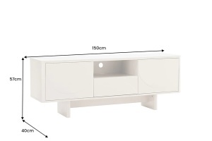 COMODA TV SAVOY 150CM, 3D, REALIZAT DIN MDF SI PLACA CERAMICA, CULOARE ALBA, ARTIM GROUP SELECTION - Img 5