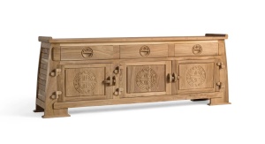 COMODA TV SUMBAWA 170CM, REALIZATA DIN LEMN DE TEC SI METAL, CULOARE NATUR, GINER Y COLOMER