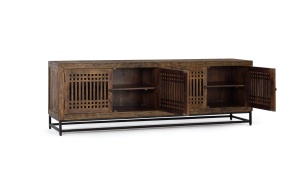 COMODA TV THAILANDA 200CM, REALIZATA DIN LEMN DE SALCAM SI METAL, CULOARE MARO, GINER Y COLOMER - Img 3