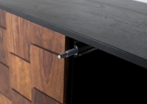 COMODA TV UDAIPUR 160CM, REALIZATA DIN LEMN DE MANGO SI METAL, CULOARE NATUR/NEGRU, GINER Y COLOMER - Img 6