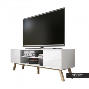 COMODA TV VERO DE CULOARE ALBA 150CM DESIGN SCANDINAV - Img 4