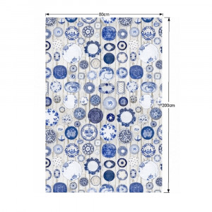 Covor 80x200 cm, albastru/crem, PARLIN, 0000203341