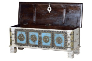 CUFAR 116 CM, DIN LEMN DE MANGO SI DECORATIUNI METALICE, ARTIM GROUP SELECTION - Img 3
