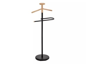 CUIER DE HAINE LUGO, 110 CM, NEGRU/FAG, DIN METAL SI LEMN, STIL MODERN