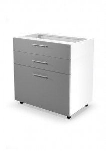 DULAP BUCATARIE VENTO ALB/GRI D3S-80/82 STIL MODERN HALMAR - Img 1