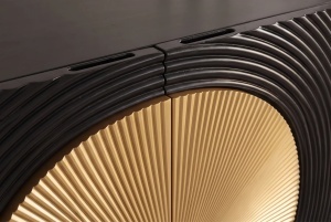 DULAP /BUFET LIVING AURUM 120CM, REALIZAT DIN LEMN DE MANGO SI PICIOARE DIN METAL, CULOARE NEGRU/AURIU - Img 10