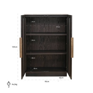 DULAP/CABINET CLAREMONT, 212218, CONFECTIONAT DIN FURNIR DE STEJAR, LEMN SI TRAVERTIN, MARO, STIL MODERN - Img 9