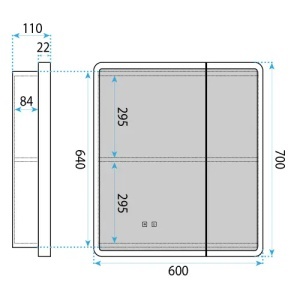 DULAP CU OGLINDA, PENTRU BAIE, CU LED, M1011-60 60x70 CM, CALITATE SUPERIOARA - Img 8