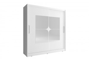 DULAP DORMITOR CU OGLINDA MAJA VII 180 ALB DESIGN MODERN PSK - Img 1