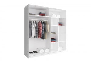 DULAP DORMITOR MIKA VII 200 ALB DESIGN MODERN PSK - Img 2