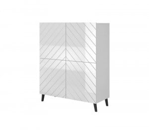 DULAP ELEGANT, ABETTO 100CM, DIN PLACI LAMINATE SI MDF, ALB, DESIGN MODERN - Img 4