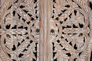 DULAP ELEGANT AURA 100CM, REALIZAT DIN LEMN DE TEC, CULOARE ALB/NATUR ANTICHIZAT, GINER Y COLOMER - Img 5