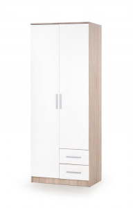 DULAP LIMA S-2, ALB/STEJAR SONOMA, DIN PAL MELAMINAT, STIL MODERN, HALMAR - Img 1