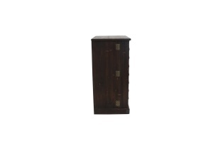DULAP LIVING DEOSEBIT, BODEGA 90CM, REALIZAT DIN LEMN DE PIN SI METAL, CULOARE MARO ANTICHIZAT/NATUR, ARTIM GROUP - Img 3