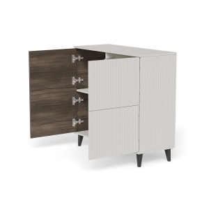 DULAP LIVING RANDOM 2 KM-2, 100X95 CM, CASMIR/NUC/NEGRU, DIN MDF FURNIRUIT, POLIPROPILENA SI METAL, STIL MODERN - Img 4