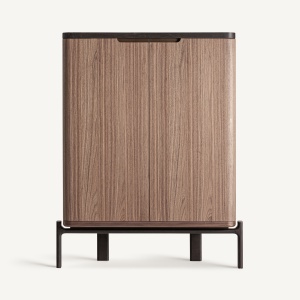 DULAP LIVING SAILLON, REALIZAT DIN LEMN, MDF SI STICLA, CULOARE MARO, REALIZAT MANUAL, VICAL HOME