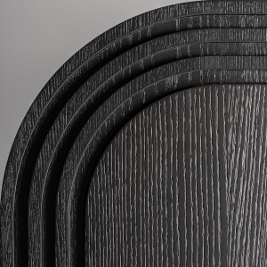 DULAP RIZE 148CM, LEMN DE STEJAR DE CULOARE NEAGRA, STIL ART DECO, VICAL HOME - Img 6