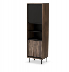 DULAP/VITRINA LIVING SWING W-1, 53X40 CM, NUC/NEGRU MAT, DIN MDF, PAL LAMINAT SI METAL, STIL MODERN