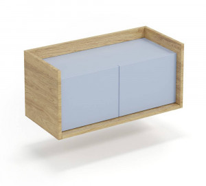 DULAPIOR MODULAR MOBIUS 2D, ALBASTRU/NATUR, 36X78 CM, DIN PAL MELAMINAT, STIL MODERN