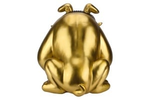 FIGURINA DECORATIVA, BULLDOG 70CM, FABRICATA DIN POLIRASINA, REALIZATA MANUAL, CULOARE AURIE, ARTIM GROUP SELECTION - Img 5